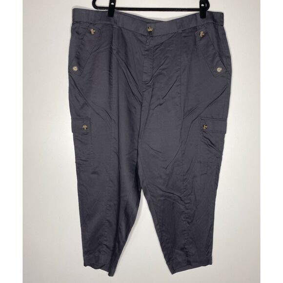 New Torrid Taper Studio Linen Lyocell High Rise Cargo Pant Women's Plus Size 26 - Picture 1 of 7
